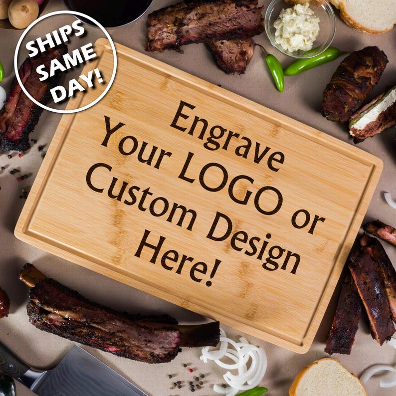 Custom Logo Cutting Board Personalized Charcuterie Gift Realtor Closing Present Business Branding Laser Engraved Wedding Anniversary Gift 18x12x1"