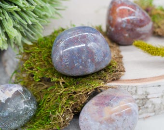 Tumbled Ocean Jasper Crystal Healing Protection Gemstone Smooth Pocket Worry Stone Chakra Grid Stone Nature Home Decor Fairy Garden Pebbles