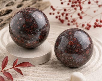 Plum Blossom Jasper Crystal Sphere Chakra Alignment Meditation Ball Purple Crystal Healing Protection Gemstone Home Decor Housewarming Gift