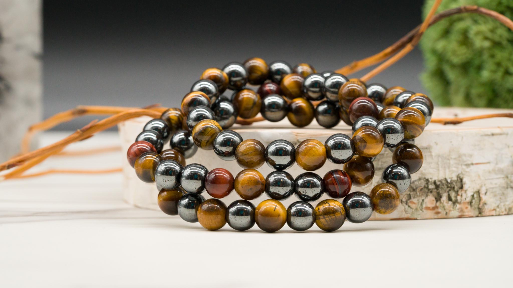 Natural Hematite Crystal Bracelet Tigers Eye Jewelry Men Healing Protection Stone Bracelet Stackable Silver Gold Handmade Gift Energy Vibes Etsy Canada
