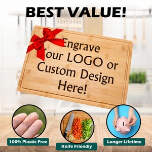 Custom Logo Cutting Board Personalized Charcuterie Gift Realtor Closing Present Business Branding Laser Engraved Wedding Anniversary Gift image 7