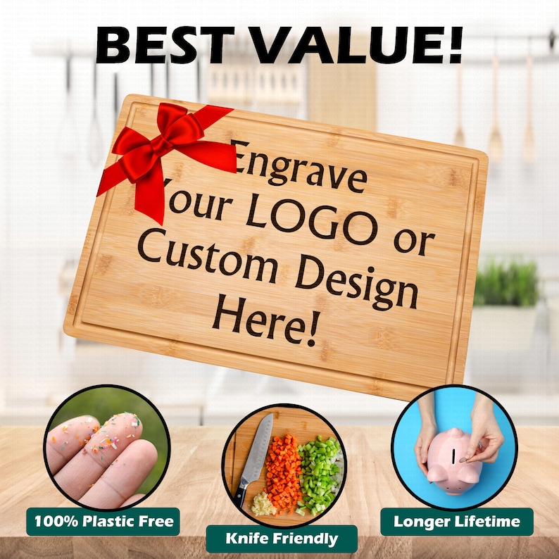 Custom Logo Cutting Board Personalized Charcuterie Gift Realtor Closing Present Business Branding Laser Engraved Wedding Anniversary Gift image 7