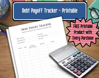 Debt Payoff Tracker Printable | Credit Card Payoff Planner