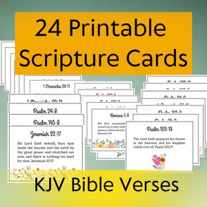 Cartões com versículos bíblicos da KJV, 24 versículos bíblicos para impressão para mulheres, download instantâneo, versículos bíblicos para memorizar, presente para grupo de mulheres cristãs