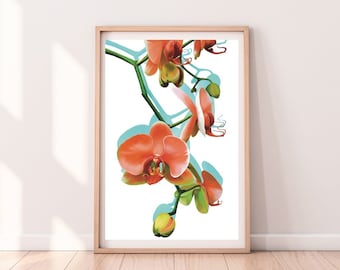 Pink Orchid Giclee Print: Signed Limited Edition Tropical Flower Art