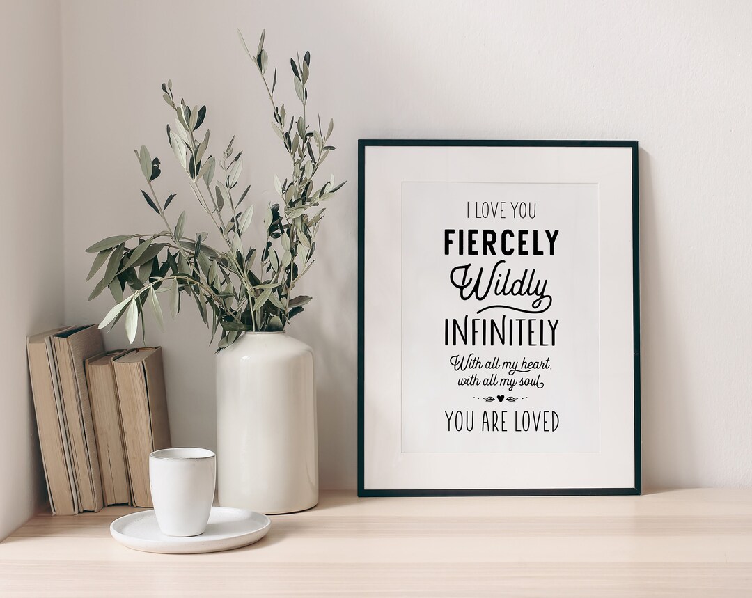 I Love You Fiercely Digital Download - Love Letter Printable - Gift for ...