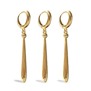 Pendientes de espadachín de anime, pendientes colgantes de oro sobre plata maciza para cosplay, joyería minimalista para oídos sensibles, pendientes de moda, ideas de regalo