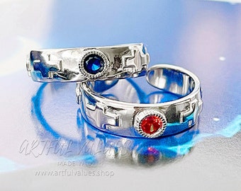 Sterling Silber Ghibli Anime Ring verstellbar, Verlobungsring Hochzeit Statement Ring für Freund Valentine Geburtstag Geschenkidee