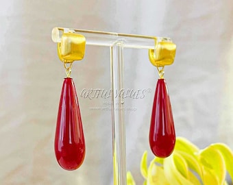 Pendientes Frieren de alta calidad, joyería de cosplay, pendientes rojos colgantes para dama de honor, regalo de San Valentín para novia, pendientes minimalistas llamativos.