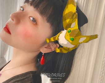 Boucle d'oreille pendante rouge 18 carats hypoallergénique Bijoux de mariage Boucles d'oreilles minimalistes Cadeau pour petite amie Cadeau de mariée Boucles d'oreilles Anime Studio Ghibli