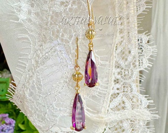 Ghibli Bijoux Boucles d’oreilles violettes Pierre de naissance hypoallergénique, Boucles d’oreilles mignonnes Cadeau d’anniversaire pour elle, Cadeau d’anniversaire de bijoux de Saint-Valentin pour maman