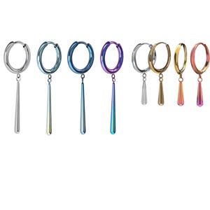 Chirurgische titanium zoro-oorbellen kleur sieraden minimalistische hangoorbellen, hypoallergeen kraakbeen oorbellen niet-aanslag, cadeau idee verjaardag