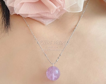Amethyst Shikon Jewel Necklace Sterling Silver Chain, Valentine Jewelry Gift Anime Fan, February Birthstone Jewelry Wedding Necklace For Her