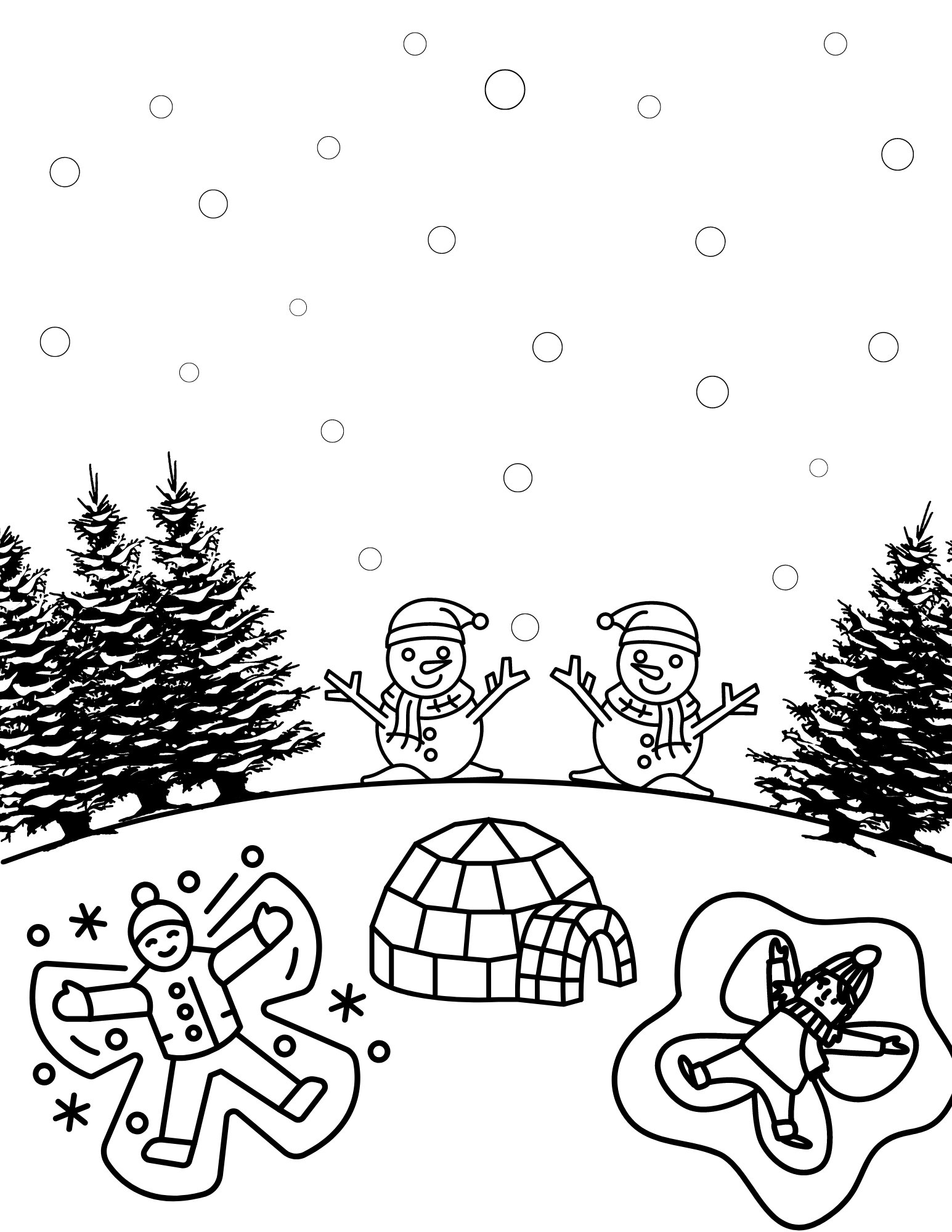 Winter Coloring Pages (Download Now) - Etsy