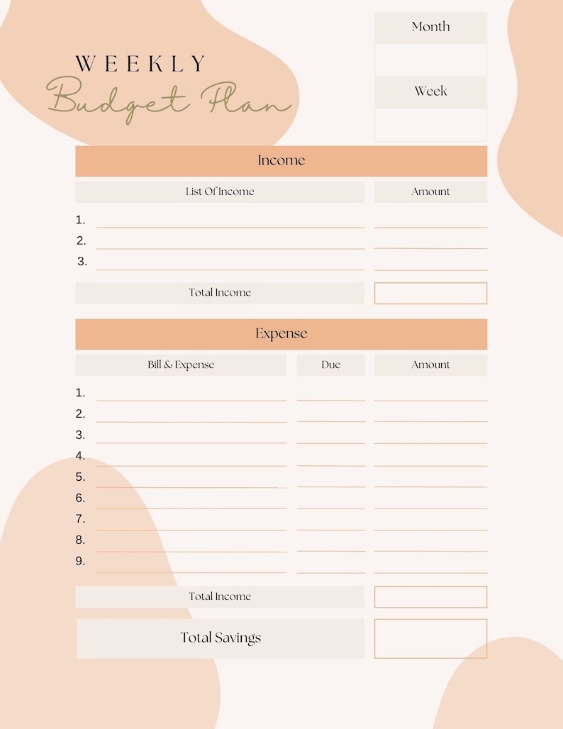 Budget Planner Etsy