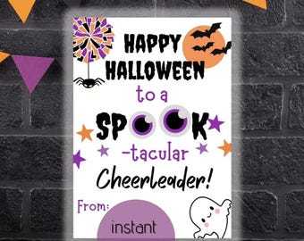 Cheerleader Halloween Printable Gift Tag -Spooktacular!