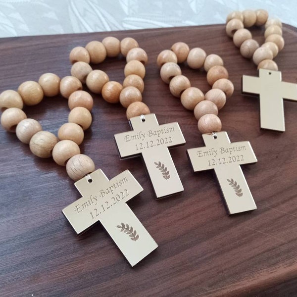 Baptism personalized bulk cross rosary favors guest, communion religious favors Christening favours  confirmation favors for guests in bulk