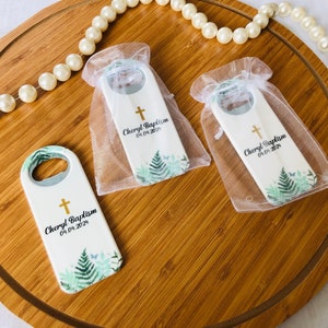 Baptism Favors, Personalized Bottle Opener Magnet, Christening Favors for guests, Baptism Girl & Boy, First Communion Favors, Baptism Gift