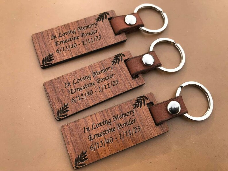 Personalized Memorial Keychain, Funeral Remembrance Favor - Etsy
