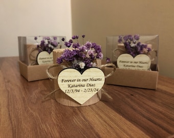Funeral Favors, Memorial service Favors Candle, Funeral Favors for guest forever in our hearts ,in loving memory, Custom Memorial Gift