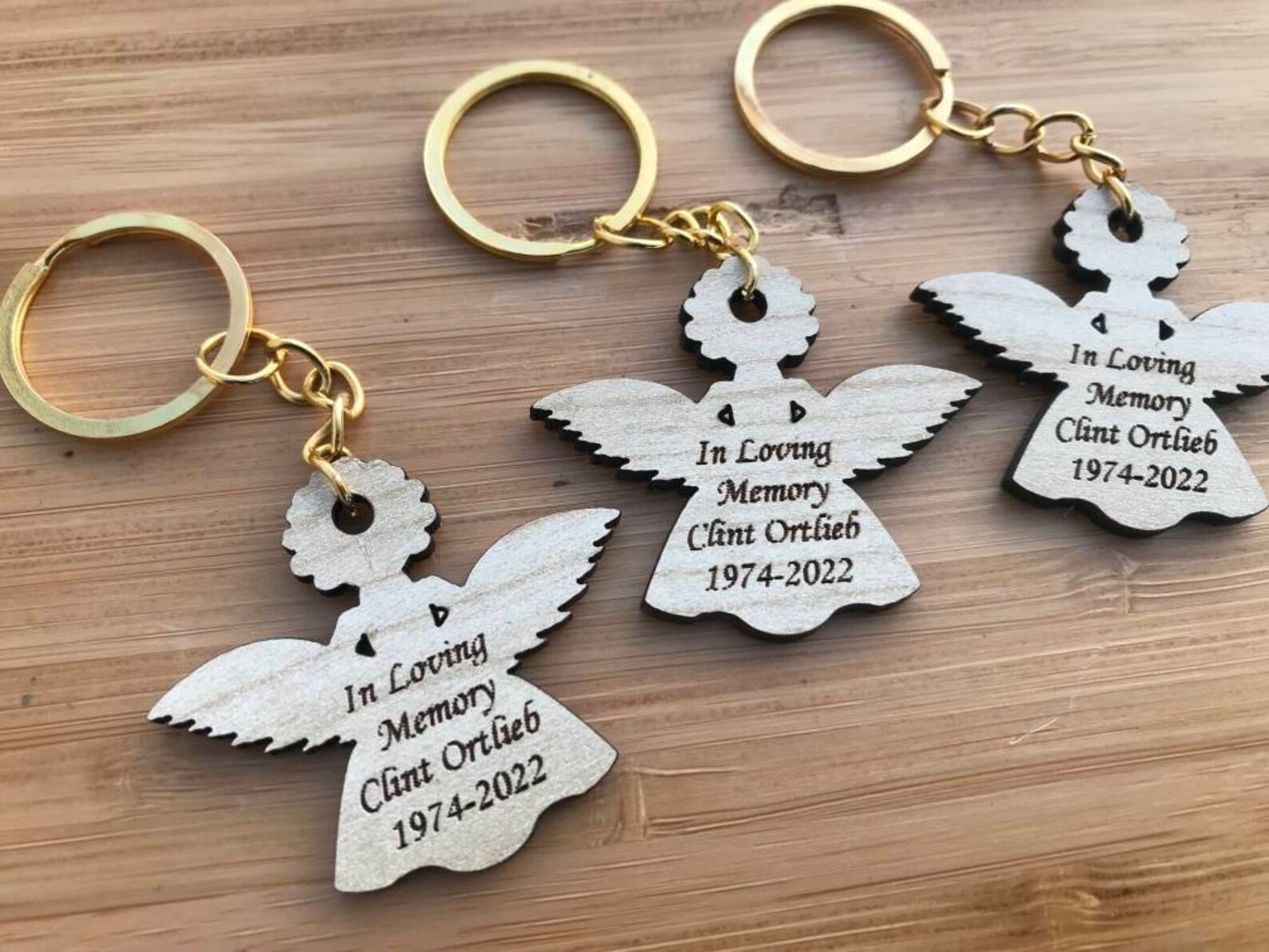 Angel Memory for Funeral Favors Personalized Keychain Etsy