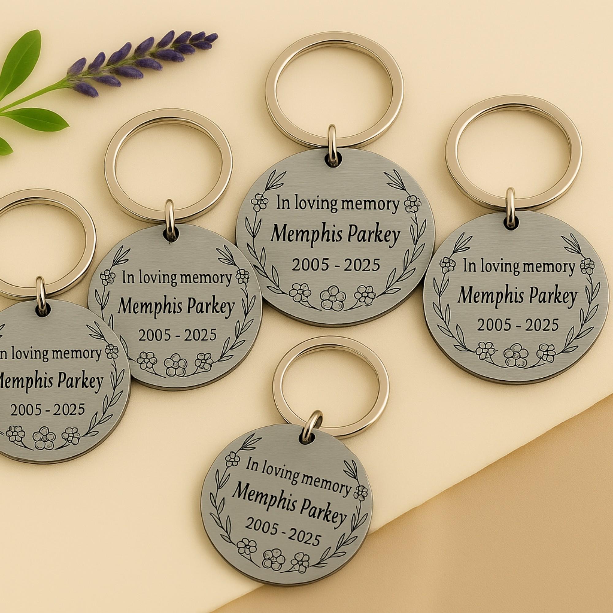 Personalized Memorial Keychain | Wooden Funeral Favor, Remembrance Gift ...