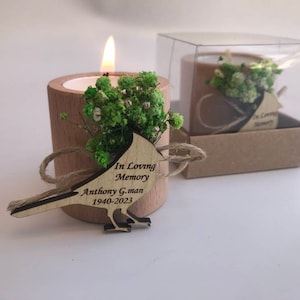 Funeral favors cardinal memorial service favor candle,celebration of life 50 pcs RIP personalized candle bulk for guests,In loving memory of