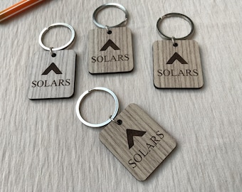 Custom Logo Wooden Keychains, Bulk Corporate Gifts