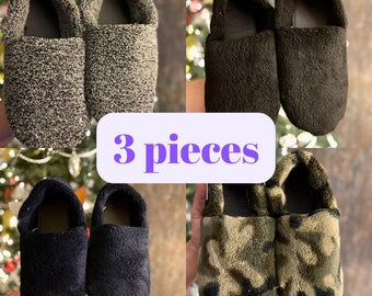 3-Piece Comfortable Home Men's Slippers Home Boots