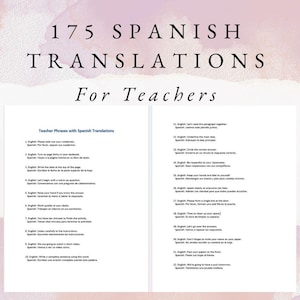175 Spanish Translations for Teachers