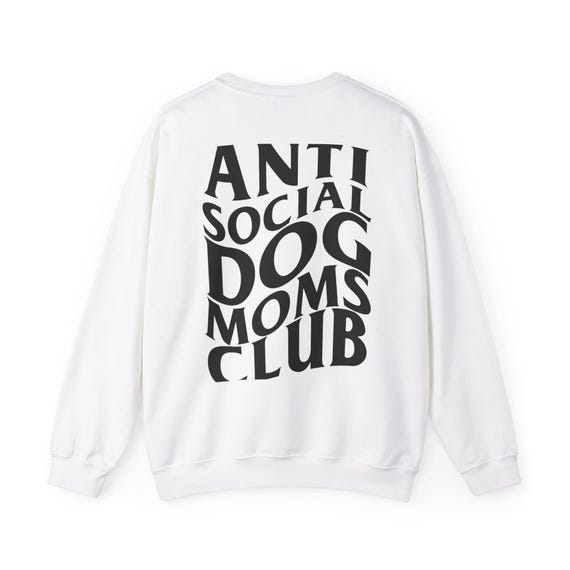 Stay Cozy in this Anti-Social Dog Mom Crewneck Jumper - Perfect Gift for Dog Lovers