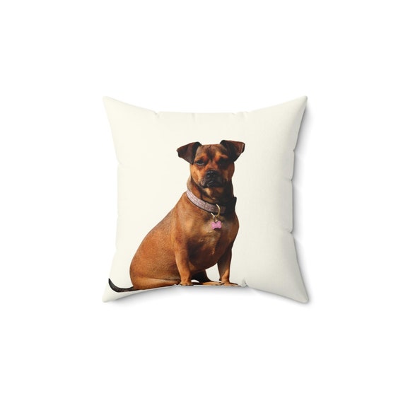 Dog Lover Spun Polyester Pillow - Personalized Pet Photo, Name or Quote, Custom Throw Cushion, Gift for Animal Owners, Home Decor Accent