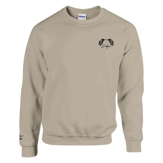 Embroidered Unisex Sweatshirt, Name and breed ears on front and on sleeve options, Sweatshirt For Dog Lover Custom