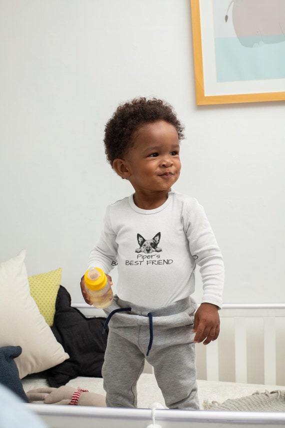 Personalized Best Friend Baby Outfit - Adorable Gift for Baby Showers, Custom Pet Name Included