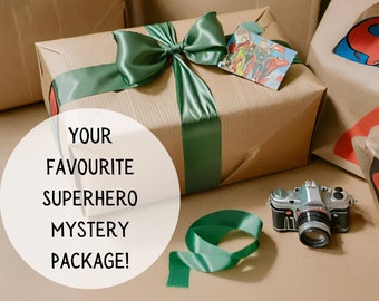 Superhero Mystery Box - Boys Super Hero Gift - Boyfriend Gift Set - Lucky Dip Bundle Secret Surprise Gift Box For Him Brother Present Themed