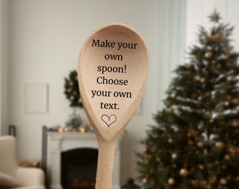 Custom engraved baking spoon - Personalised Cooking Spoon Gift for Her - Customised Kitchen Accessories for Men - Foodie Stocking Filler