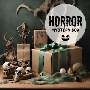 Horror Mystery Box - Spooky Gift Set - Personalised Horror Movie Theme Box Lucky Dip Bundle - Surprise Witchy Home Decor - Scary Ornaments