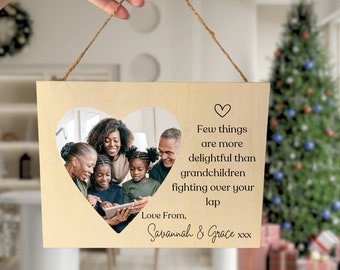 Gift For Grandparents, Grandchildren Photo Frame, Personalised Gifts For Grandma From Grandkids, Grandad Nanny Presents, Christmas Day Gifts