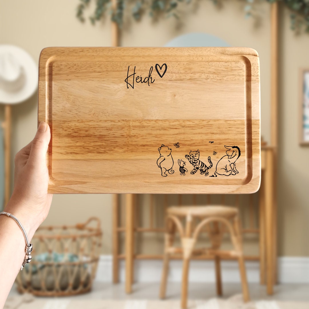 Engraved Pooh and Friends Chopping Board Winnie the Pooh Serving Board