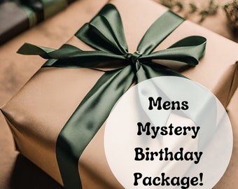 Men's birthday Mystery Box - Boyfriend Gift Set - Lucky Dip Bundle Husband Secret Surprise Gift Box For Him Brother Present Themed Son