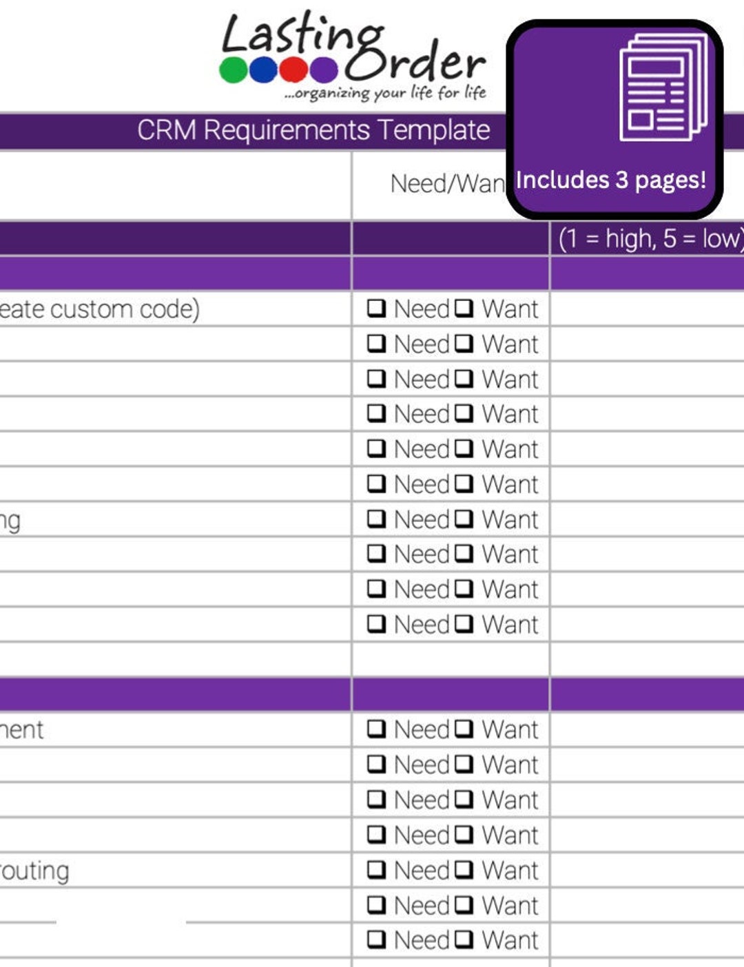 CRM Selection Worksheet Which CRM is Right for You Etsy