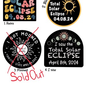 Total Solar Eclipse Stickers - waterproof - 3 inches