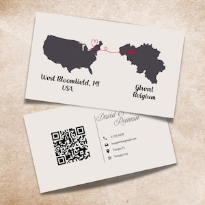 Personalized Special Convention Contact Cards: Custom QR Code/Picture and map location.