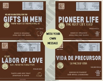 JW Pioneer Customizable Candy Bar Wrappers: Appreciation Gift (Digital Download)