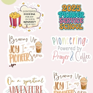 Digital download Sticker sheet, JW Pioneer Stickers, Coffee Pioneer Stickers, Cute Stickers, Study Stickers, Mackbook stickers, Pioneer Gift