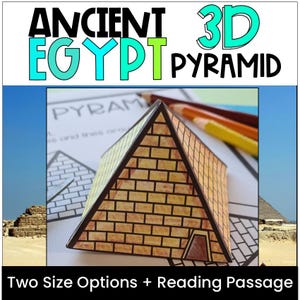 Printable 3D Pyramid Craft, Ancient Egypt Pyramid, Classroom Activity, Homeschool, 3D Shapes, History Craft, Great Pyramid of Giza Model