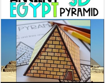Pirámide 3D imprimible, Pirámide del Antiguo Egipto, Actividad para el aula, Educación en casa, Figuras 3D, Manualidad histórica, Modelo de la Gran Pirámide de Giza