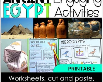 Ancient Egypt Packet Printable Activities Timeline, Informational Text, Social Studies Pack Classroom or Homeschool