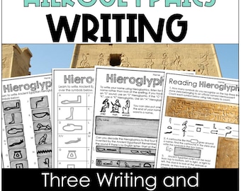 Ancient Egypt Hieroglyphics Writing Activity Egyptian Script History Classroom Homeschool Printable Read, Write and Decode
