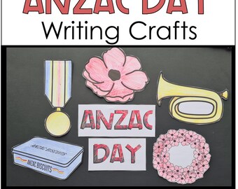 Artigianato per la scrittura dell'Anzac Day, esposizione in classe, attività scolastica in casa, stampabile, papavero, simboli della ghirlanda